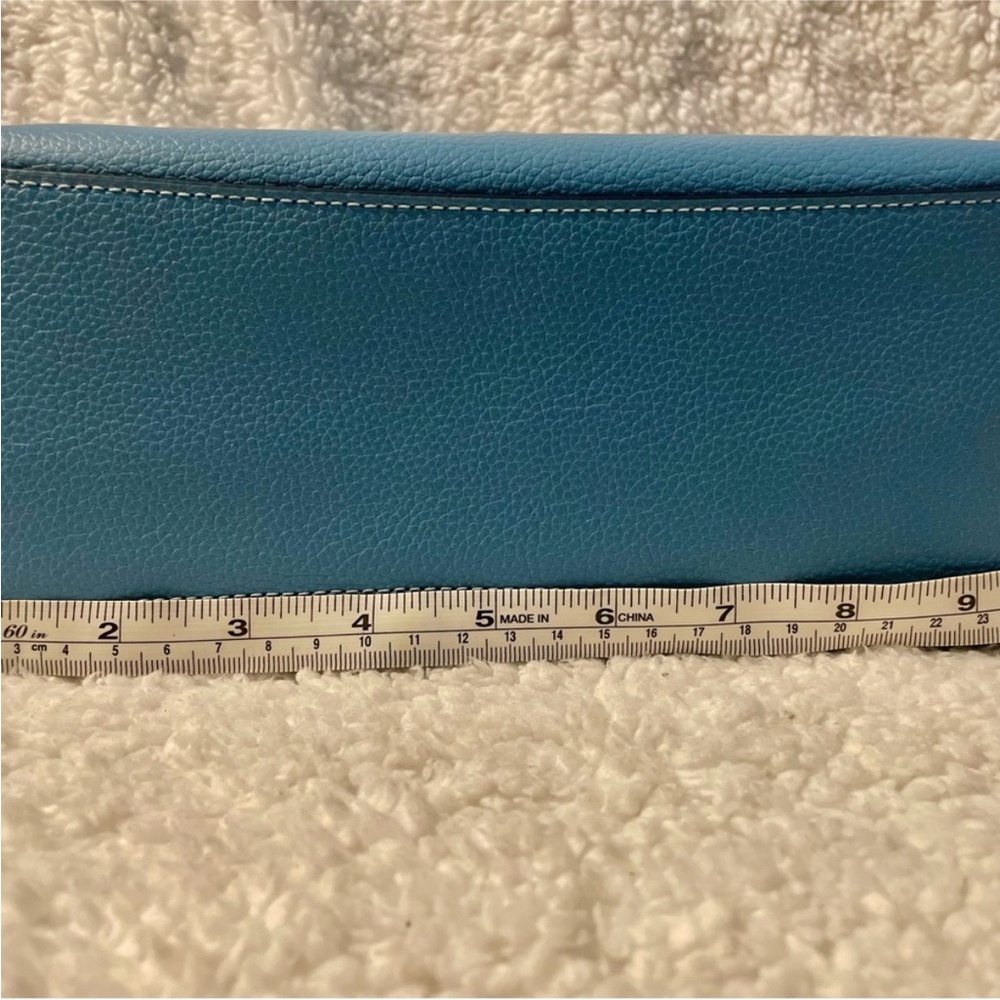 Coach Teal Blue Pebble Leather Tote Bag - Picture 16 of 16